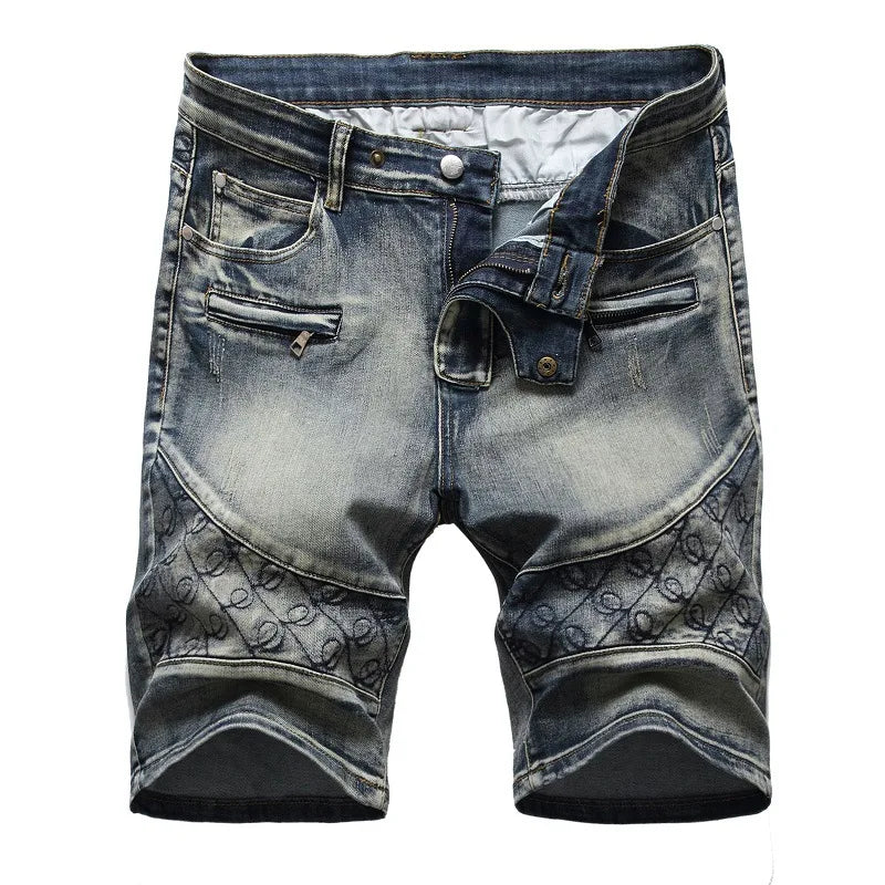Men's Ripped Denim Shorts – Casual Knee-Length Jean Shorts
