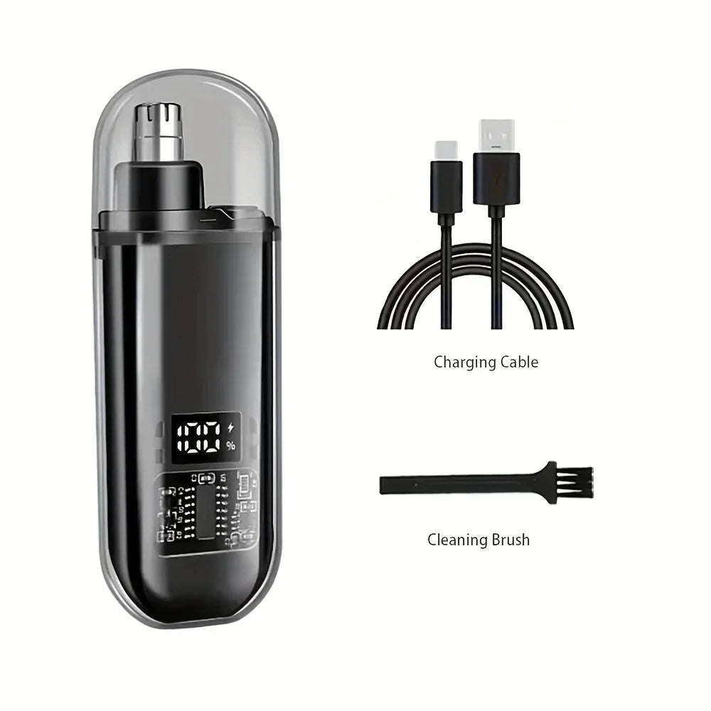 USB-C Rechargeable Nose & Ear Hair Trimmer – Compact Men's Grooming Kit
