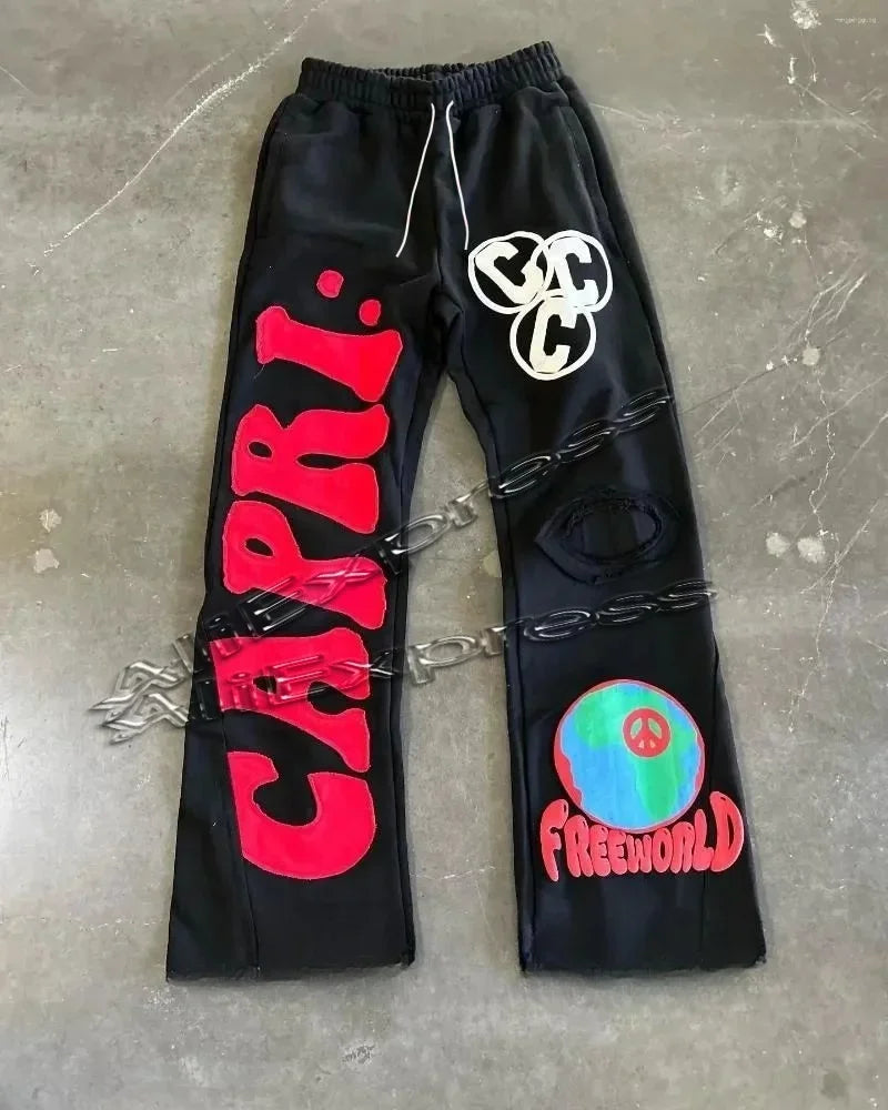 Men's & Women's 3D Print Hoodie & Flared Sweatpants Set