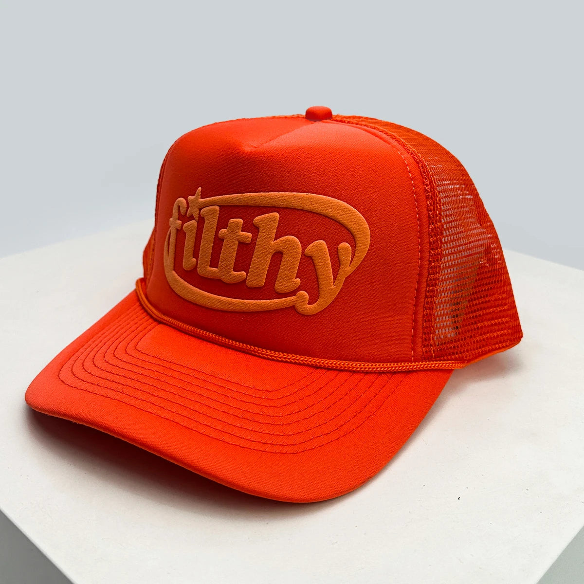 Unisex Color Block Letter Print Trucker Cap – Breathable Mesh Snapback