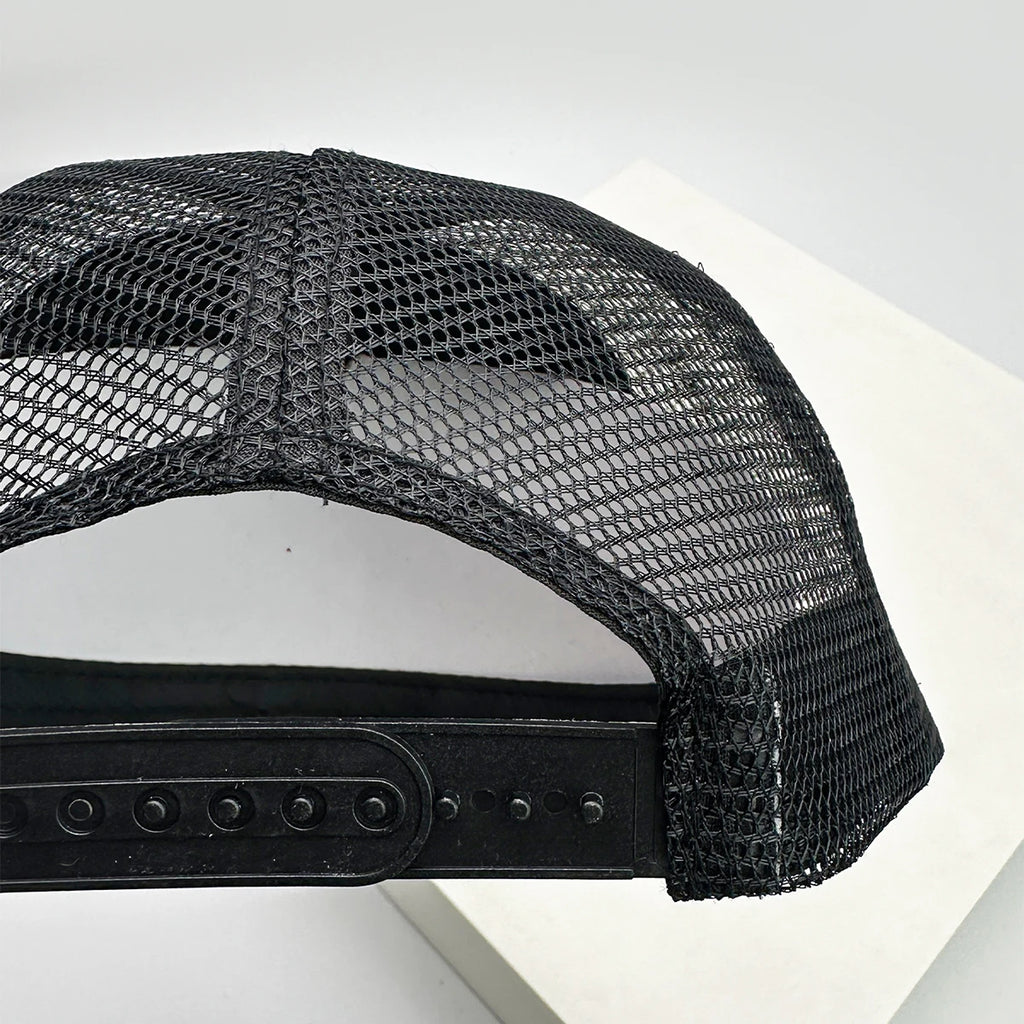 Unisex Color Block Letter Print Trucker Cap – Breathable Mesh Snapback