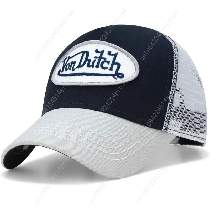 Unisex Curved Bill Mesh Back Trucker Hat – Retro Adjustable Snapback