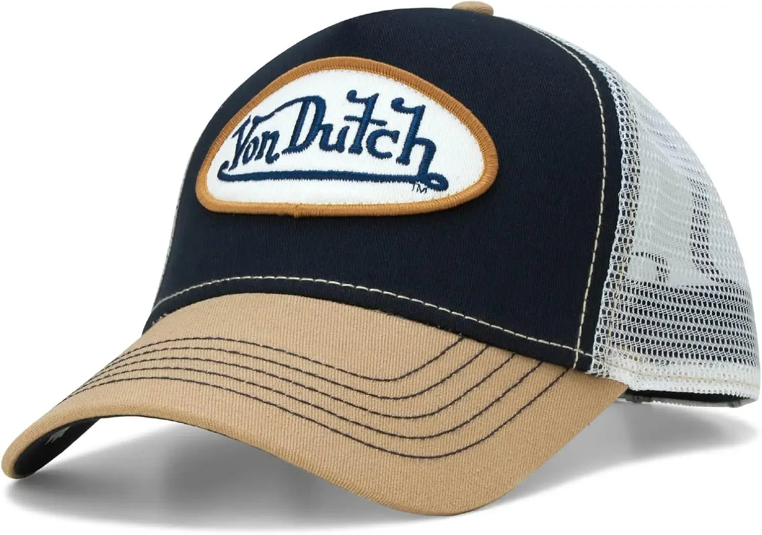Unisex Curved Bill Mesh Back Trucker Hat – Retro Adjustable Snapback