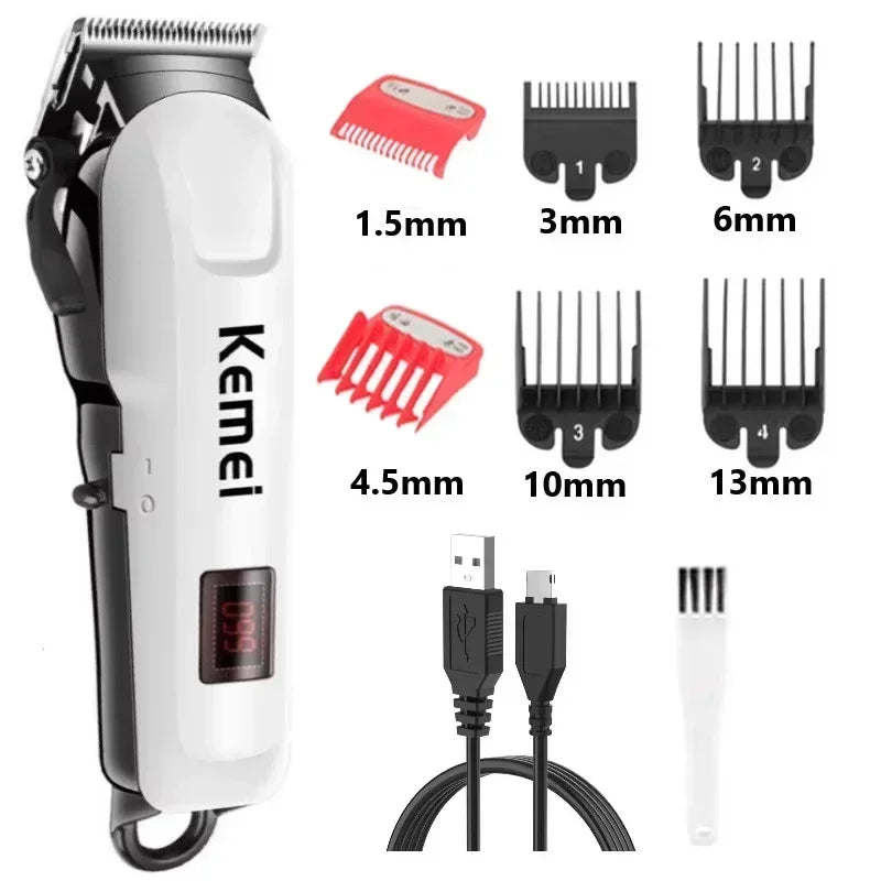 Kemei Cordless Hair Clipper & Beard Trimmer for Men