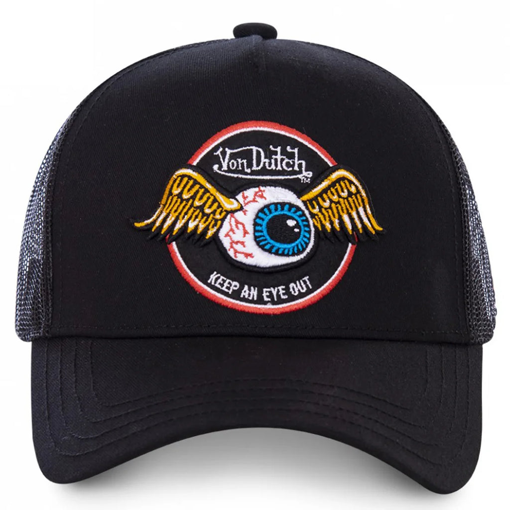 "Von" Mesh Embroidery Trucker Cap – Unisex Cotton Snapback Hat