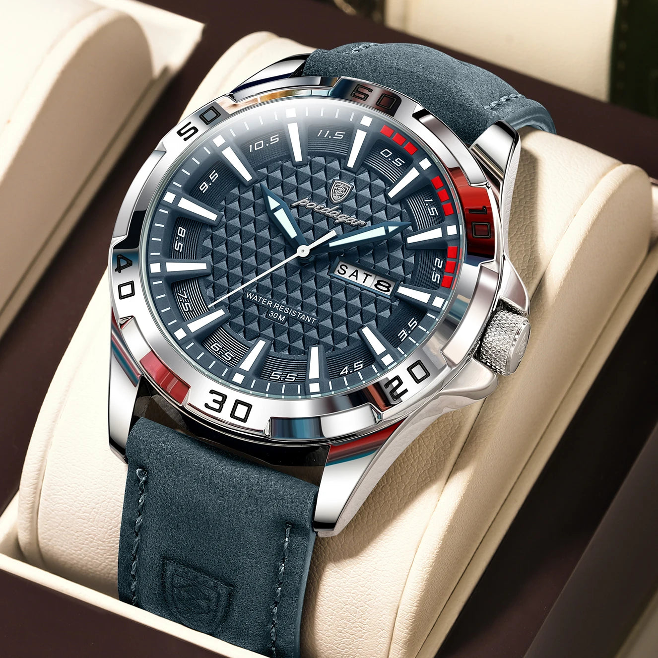 POEDAGAR Original Man Wristwatch Luxury Waterproof