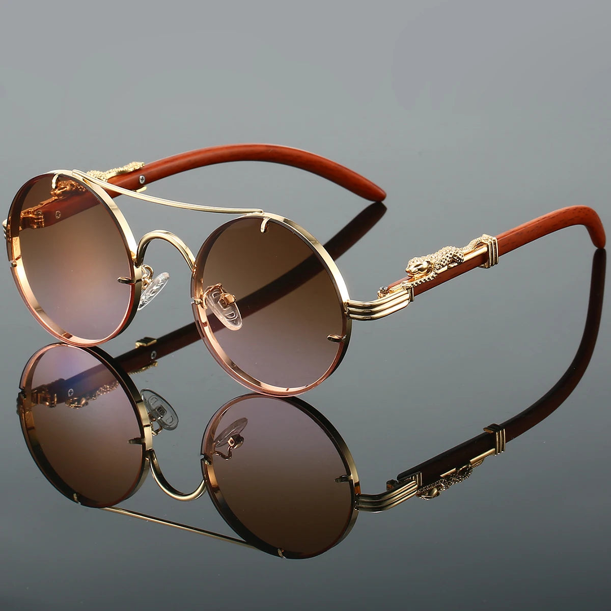 Vintage Round Sunglasses – Double Bridge Multicolor UV400 Retro Shades for Men & Women
