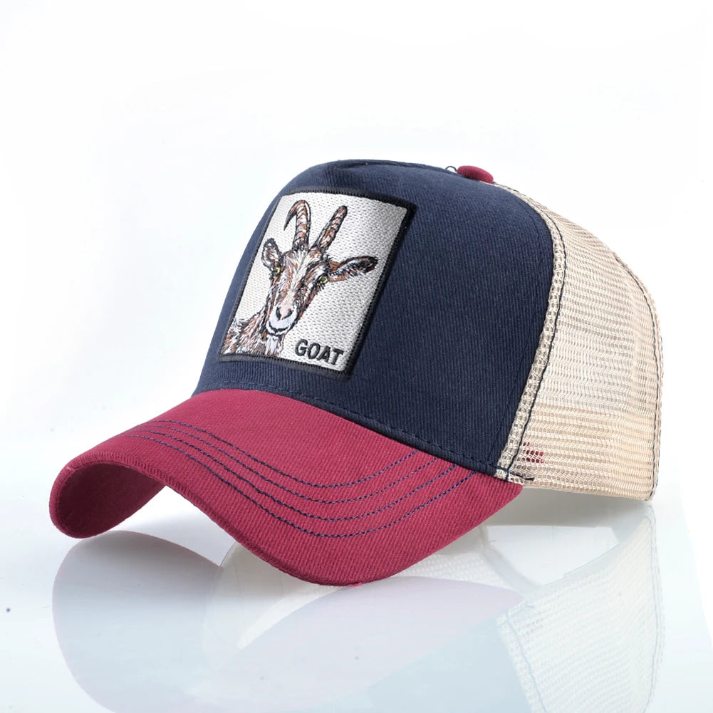 Trucker Caps Goat Patch Snapback Baseball Cap For Men
