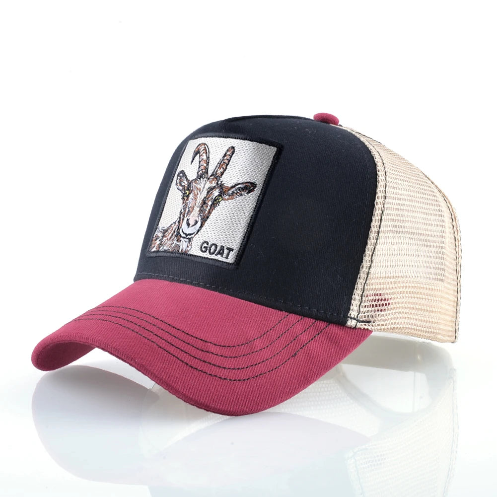 Trucker Caps Goat Patch Snapback Baseball Cap For Men