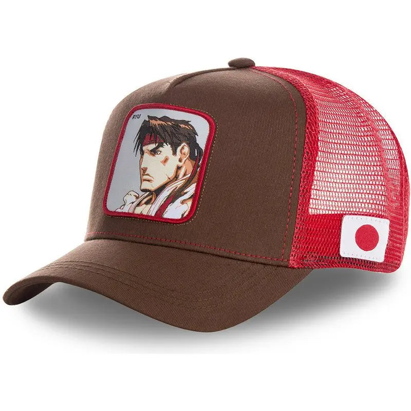 Street Fighter Cosplay Embroidered Baseball Cap – Chun-Li, Ryu, Ken & Blanka Adjustable Mesh Hat