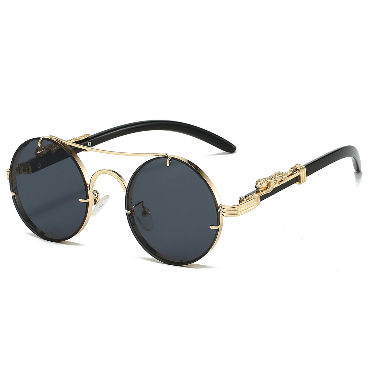 Vintage Round Sunglasses – Double Bridge Multicolor UV400 Retro Shades for Men & Women