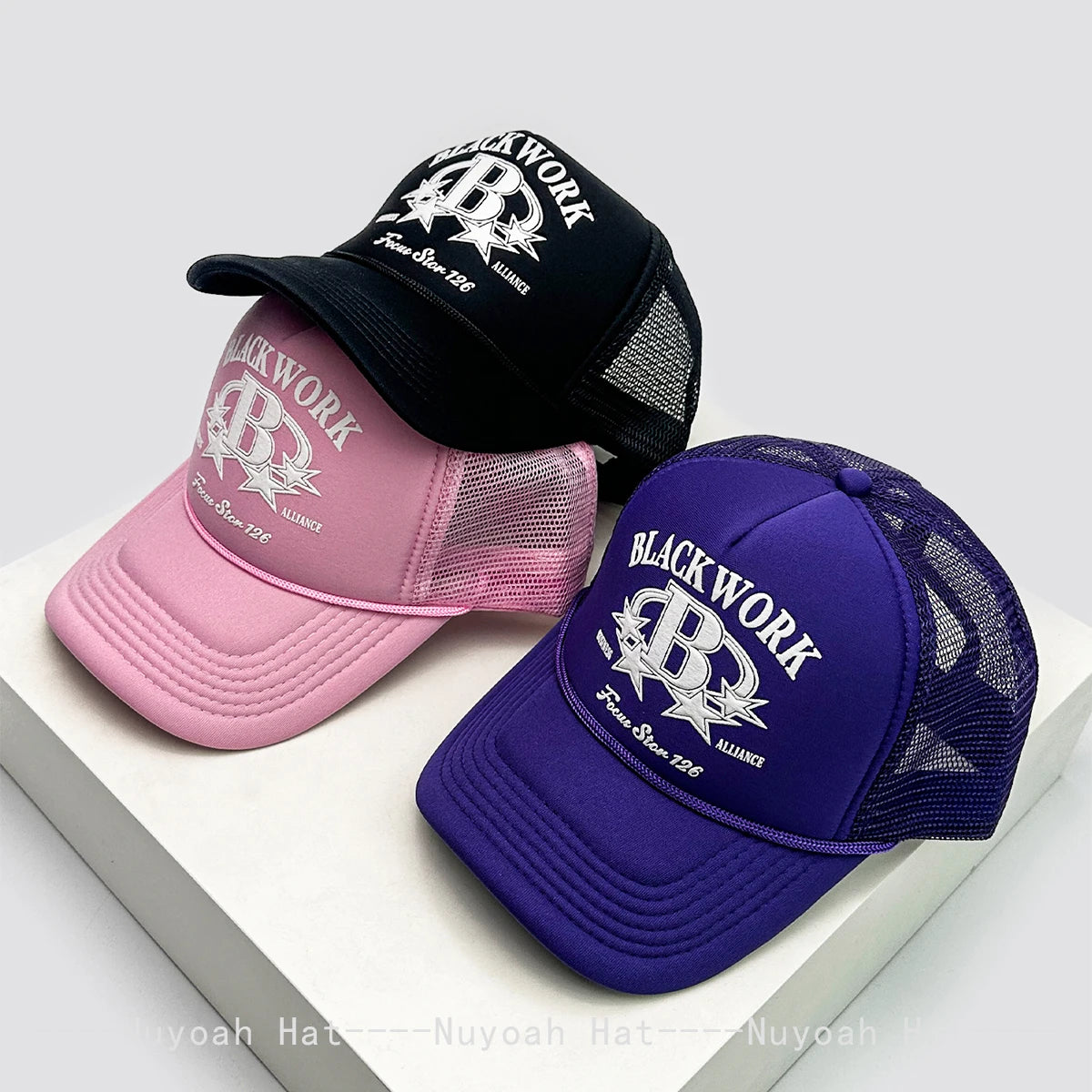 Unisex Letter Print Mesh Trucker Cap – Adjustable Snapback