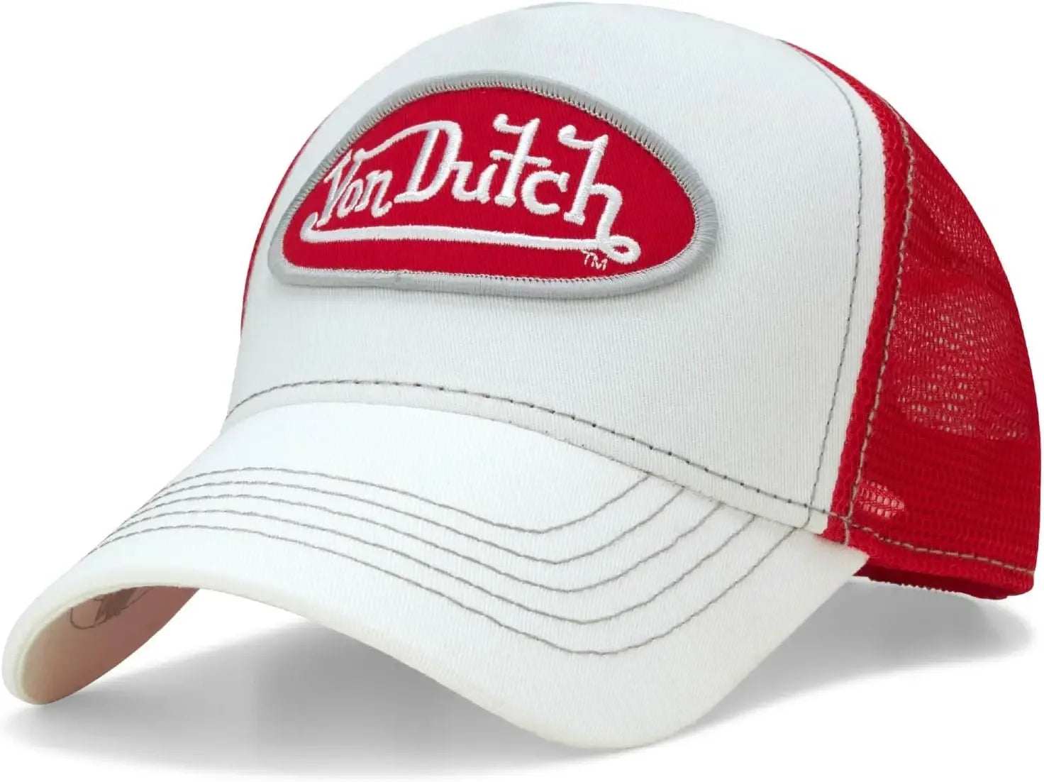 Unisex Curved Bill Mesh Back Trucker Hat – Retro Adjustable Snapback