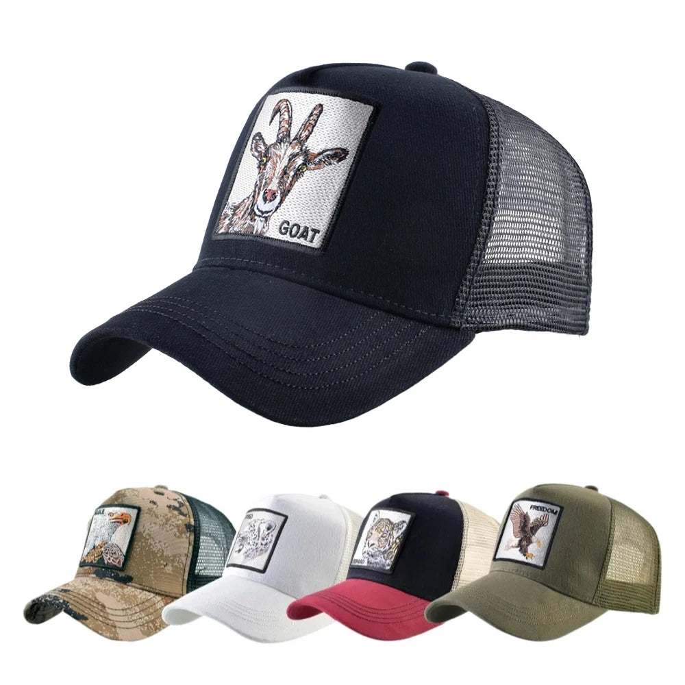 Trucker Caps Goat Patch Snapback Baseball Cap For Men
