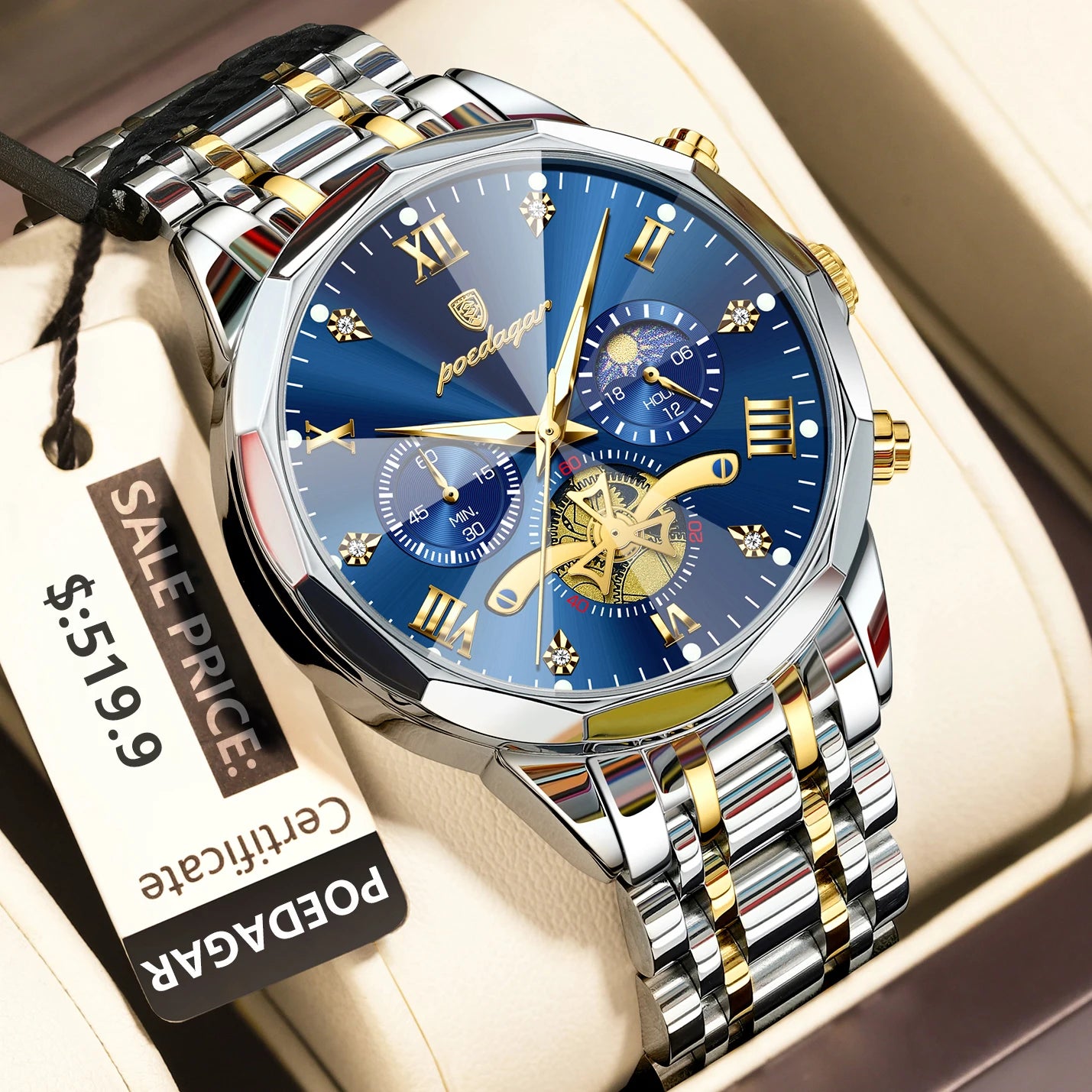 POEDAGAR Luxury Men Watch