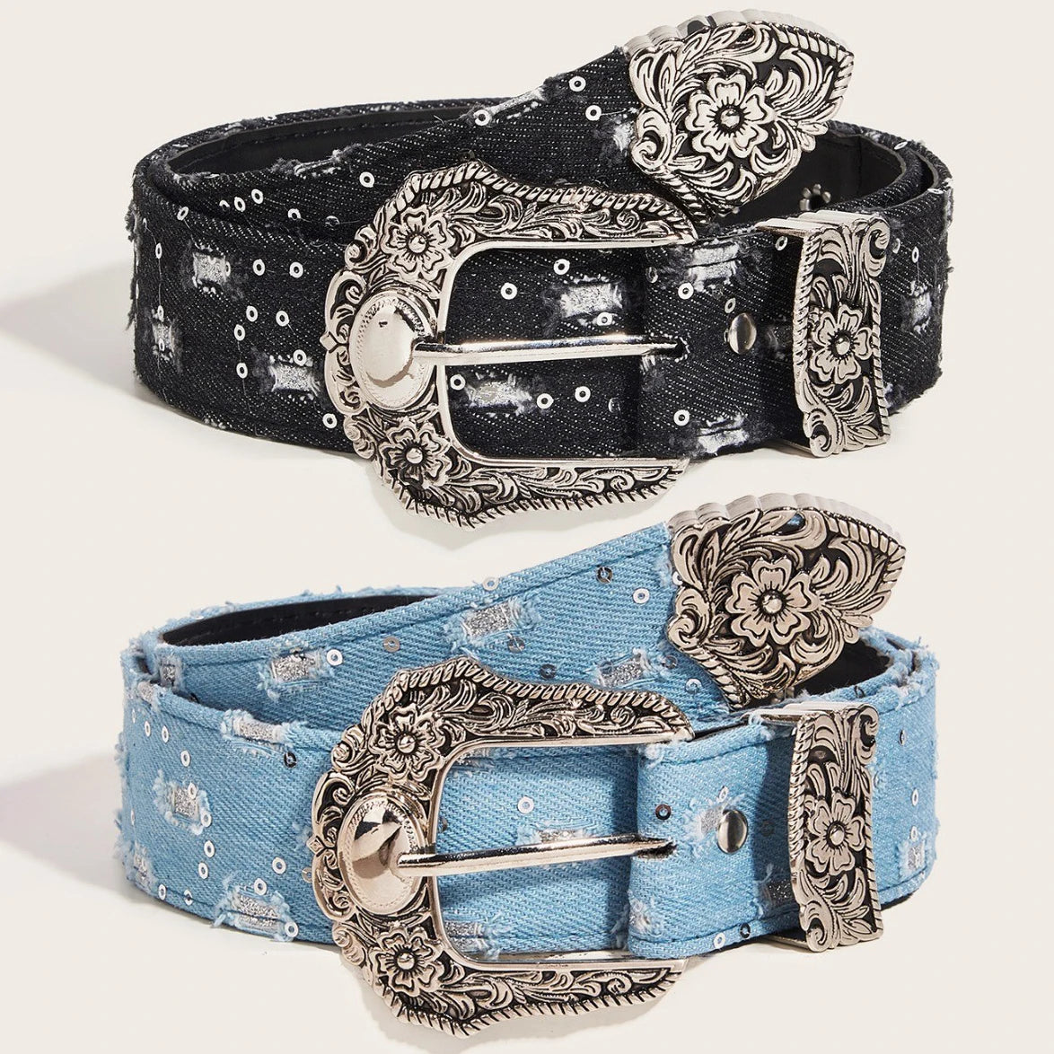 Unisex Rhinestone Buckle Belt – Retro Punk Rock Street Style Fashion Belt