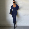 Women's Bodycon Long Sleeve Jumpsuit – High Street Slim Fit One-Piece Outfit