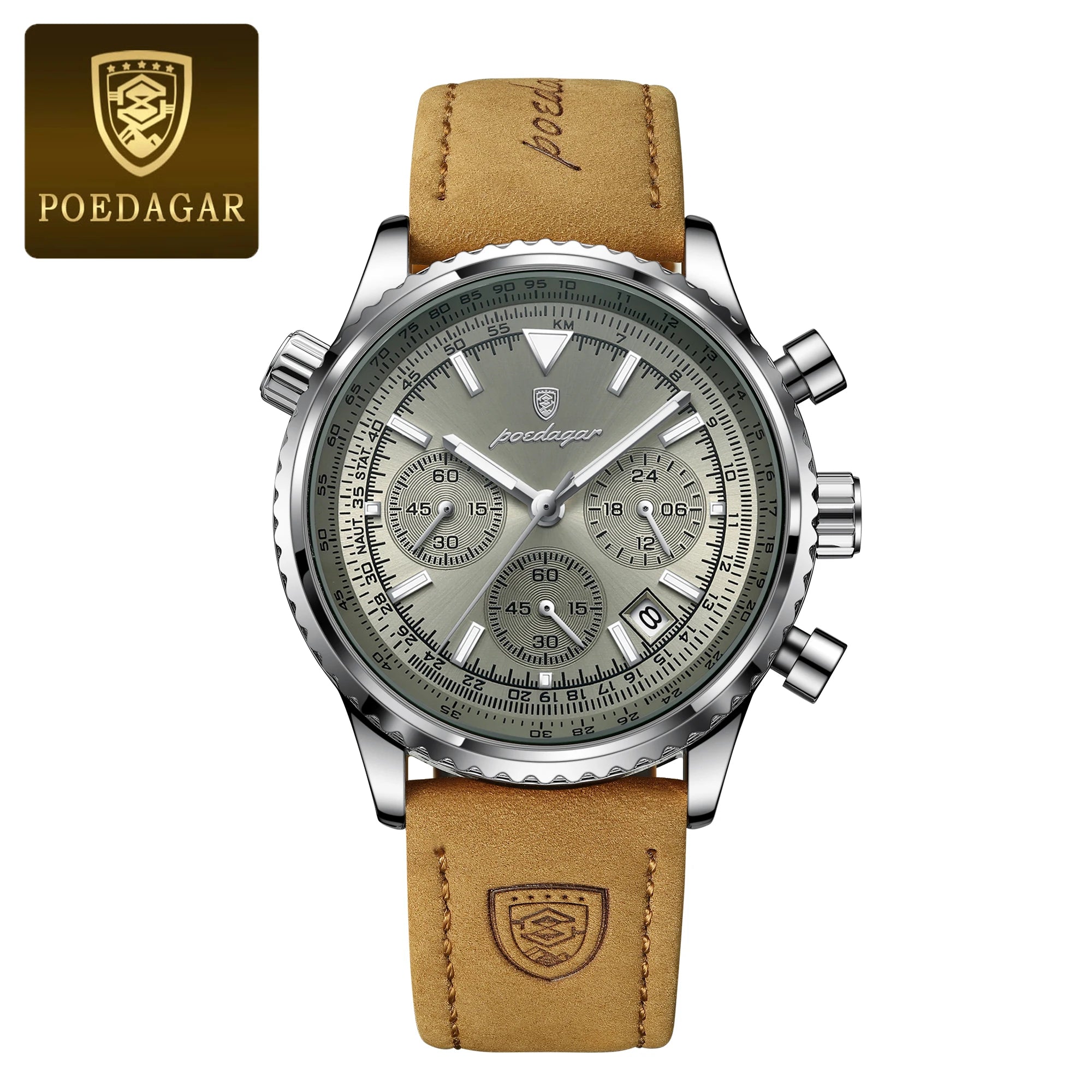 POEDAGAR High Quality Men Chronograph Waterproof Wristwatch