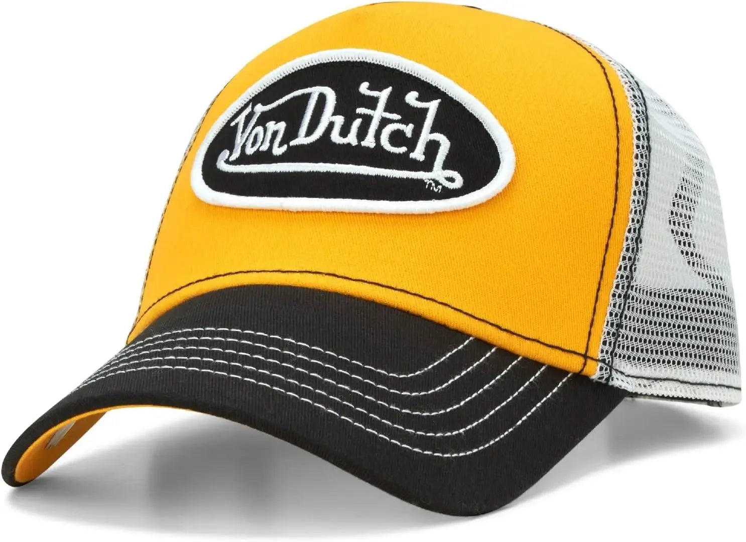Unisex Curved Bill Mesh Back Trucker Hat – Retro Adjustable Snapback