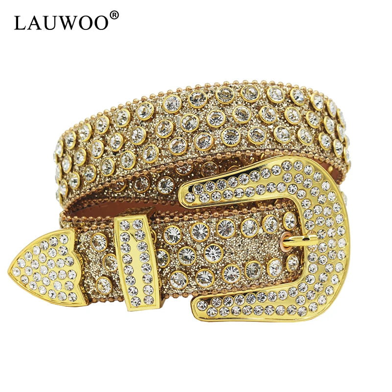 Crystal Rhinestone Pin Buckle Belt – Luxury Statement Belt for Women
