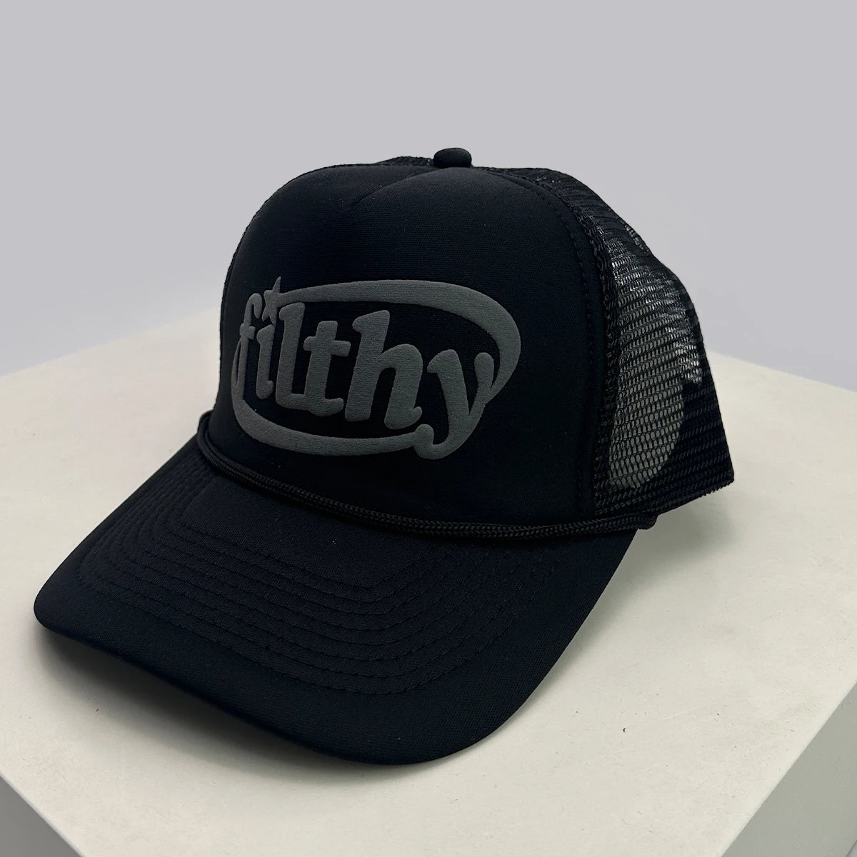 Unisex Color Block Letter Print Trucker Cap – Breathable Mesh Snapback