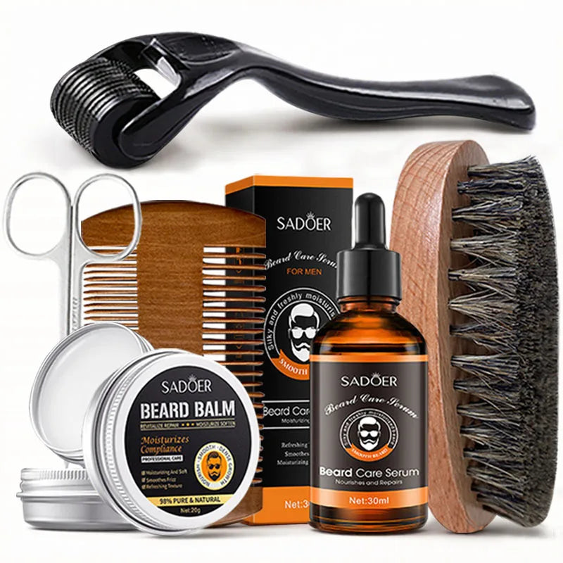 Men's Complete Beard Care Kit – Beard Oil, Balm & Grooming Tools Set