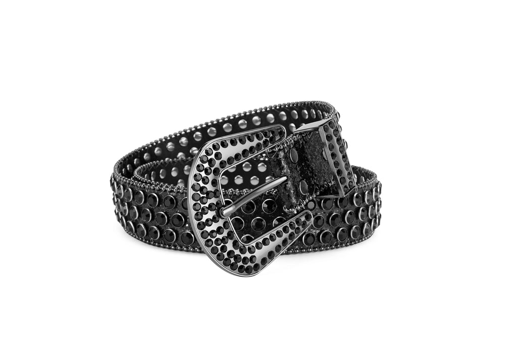 Unisex Y2K Rhinestone Rivet Belt – HipHop Punk Rock Denim Belt