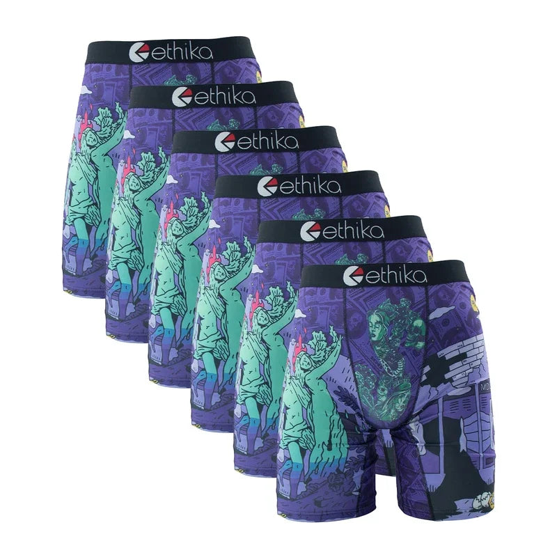 6Pcs ETHIKA Sexy Printed Men Underwear