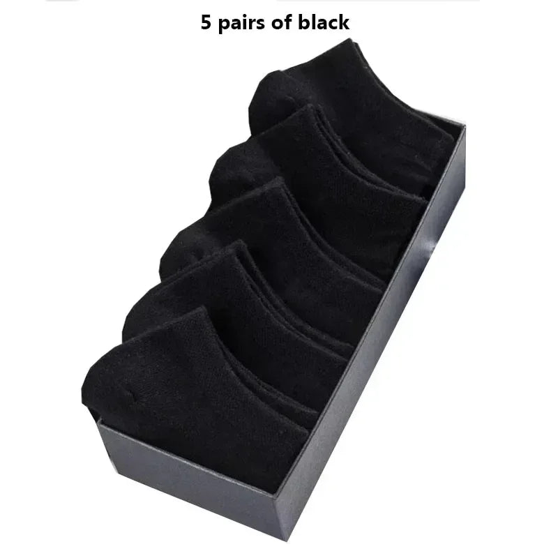 5/10 Pairs Women Solid Color Boat socks