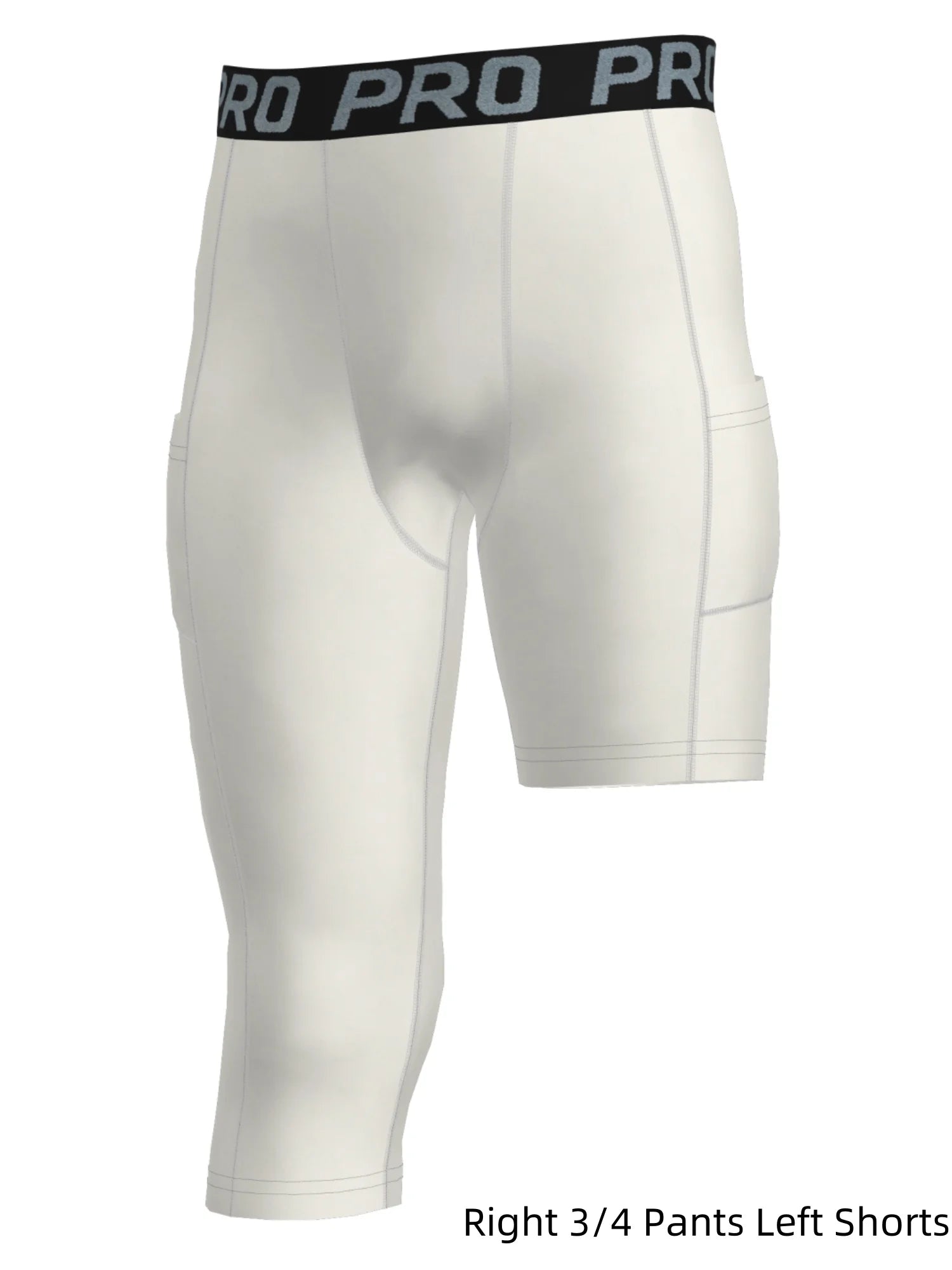 Youth Boys 3/4 One-Leg Compression Tights – Basketball Athletic Base Layer