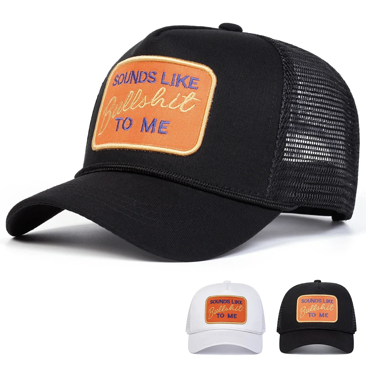 "Bullshit" Letter Embroidery Baseball Cap – Unisex Adjustable Mesh Hat