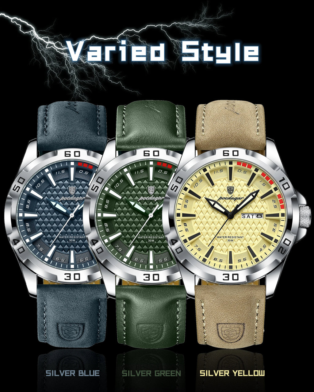 POEDAGAR Original Man Wristwatch Luxury Waterproof