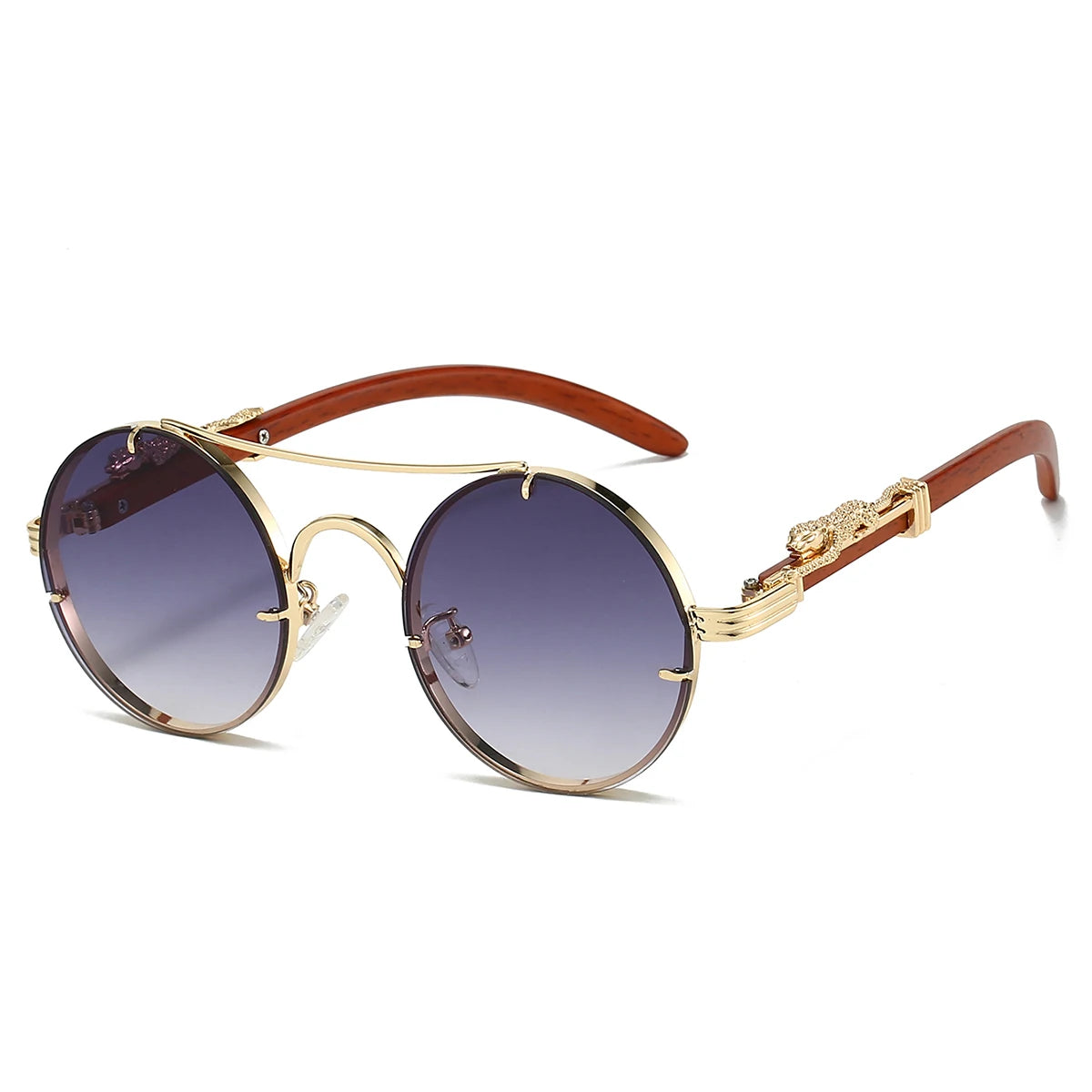 Vintage Round Sunglasses – Double Bridge Multicolor UV400 Retro Shades for Men & Women