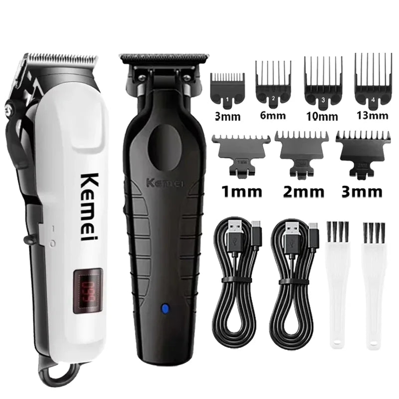 Kemei Cordless Hair Clipper & Beard Trimmer for Men
