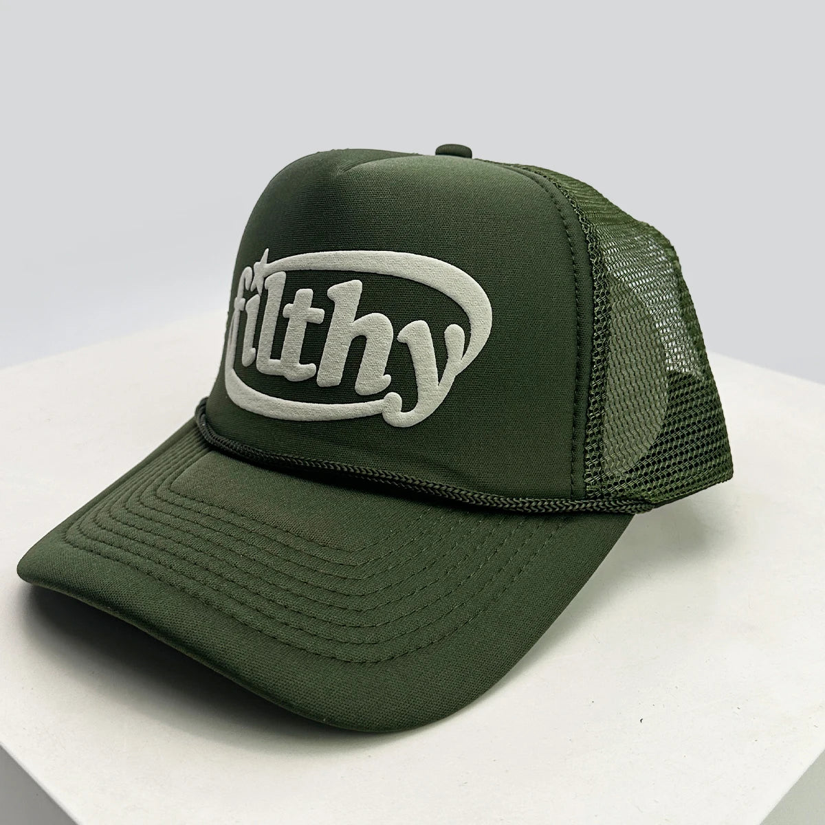Unisex Color Block Letter Print Trucker Cap – Breathable Mesh Snapback