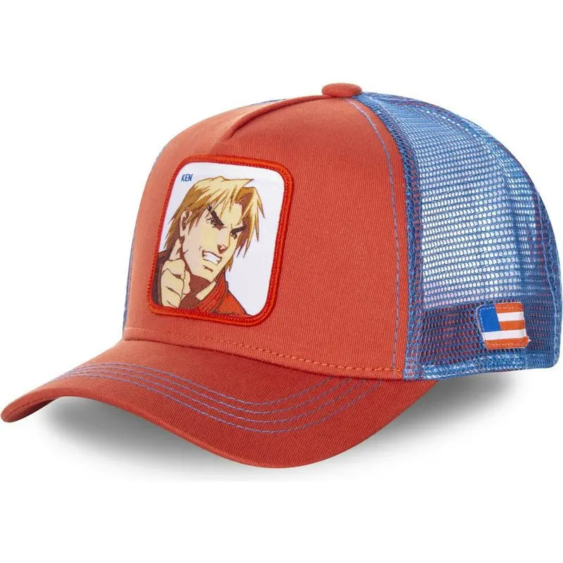 Street Fighter Cosplay Embroidered Baseball Cap – Chun-Li, Ryu, Ken & Blanka Adjustable Mesh Hat