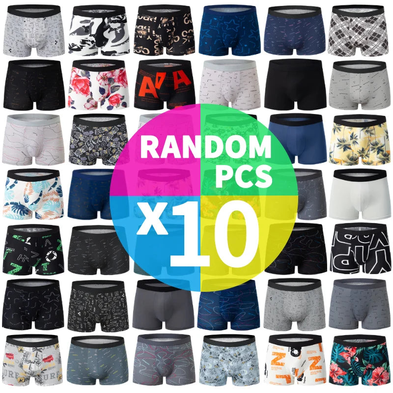 10-piece men's random fashion printed underwear
