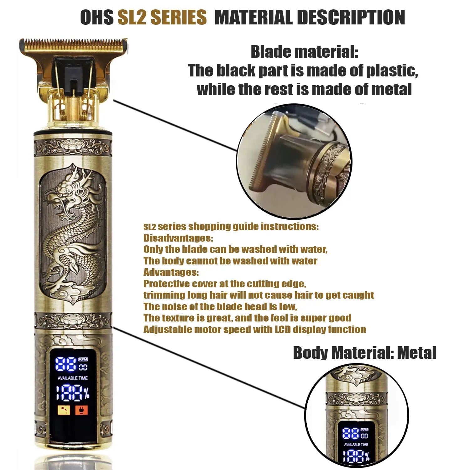 T9 Hair Clipper Repair Beard Shaving Body Hair Trimmer