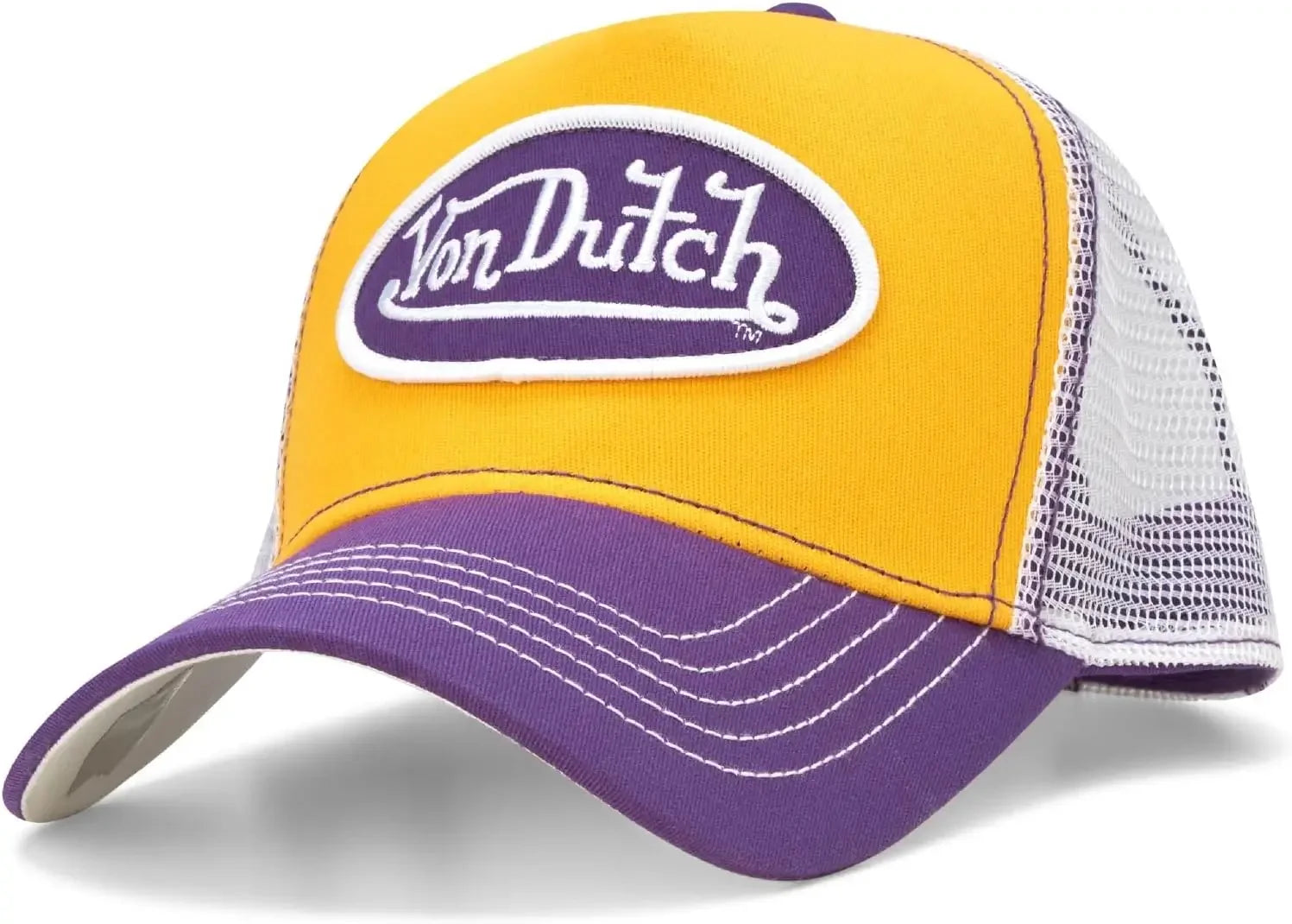 Unisex Curved Bill Mesh Back Trucker Hat – Retro Adjustable Snapback