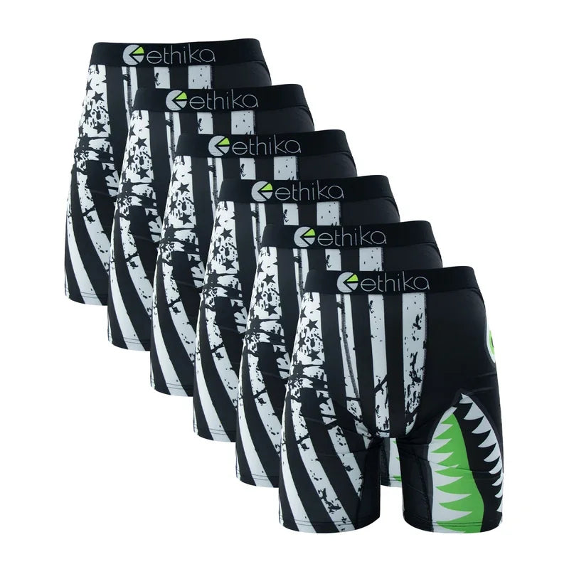 6Pcs ETHIKA Sexy Printed Men Underwear