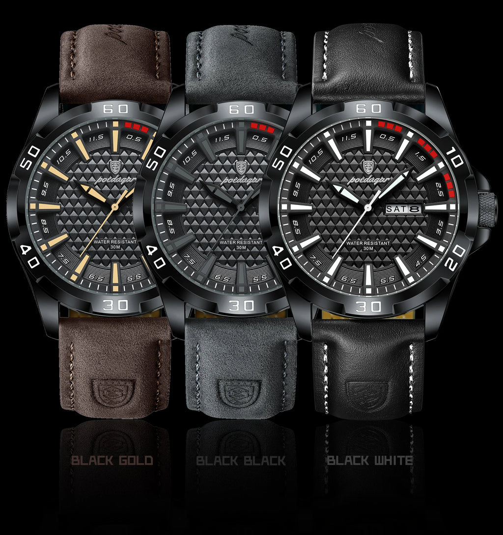 POEDAGAR Original Man Wristwatch Luxury Waterproof