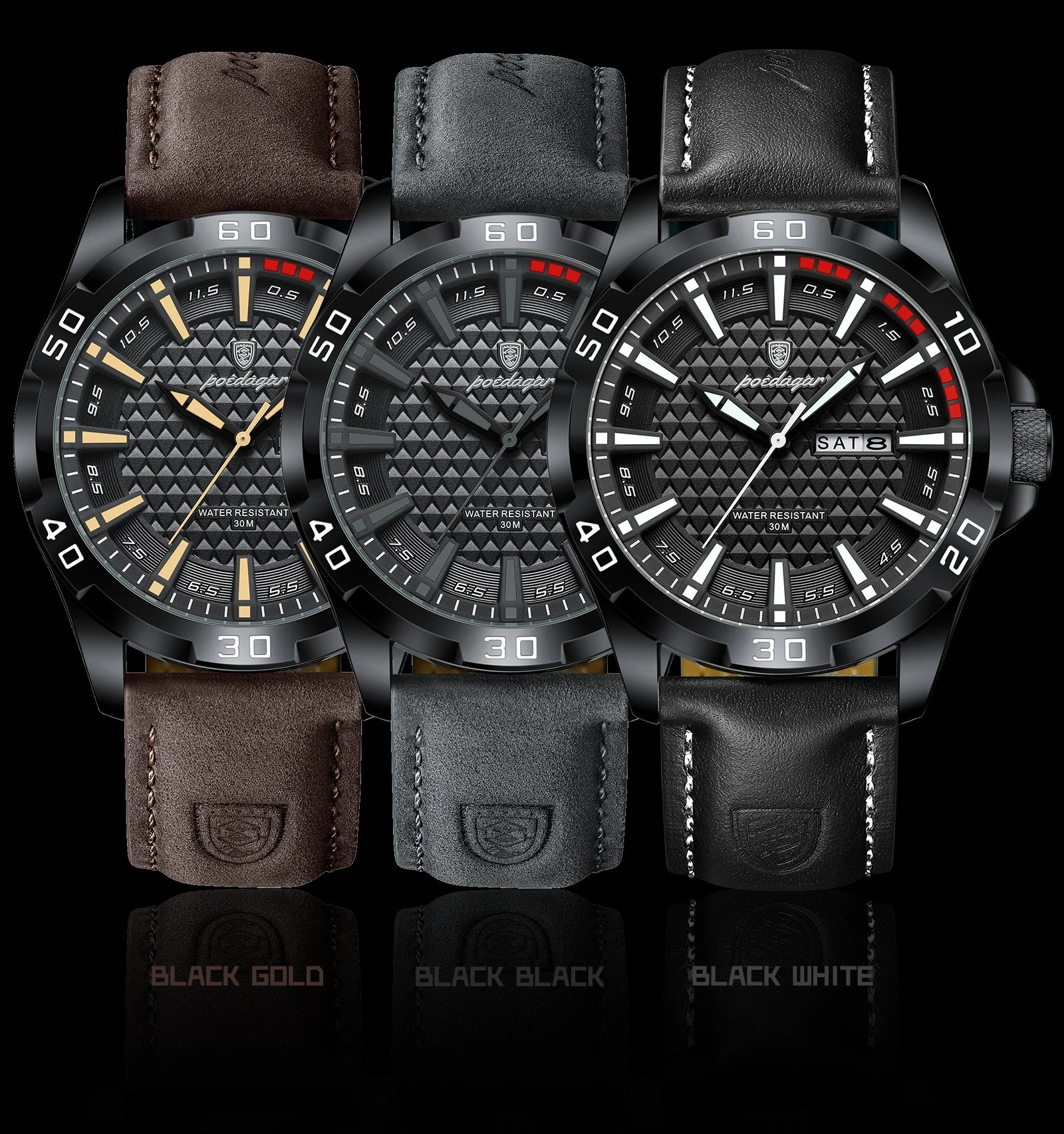 POEDAGAR Original Man Wristwatch Luxury Waterproof