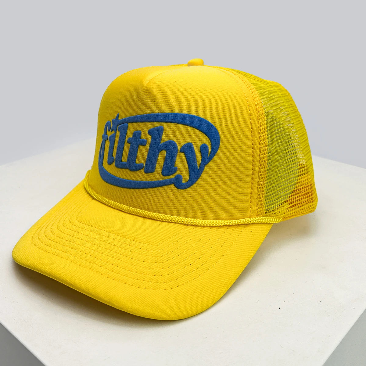 Unisex Color Block Letter Print Trucker Cap – Breathable Mesh Snapback