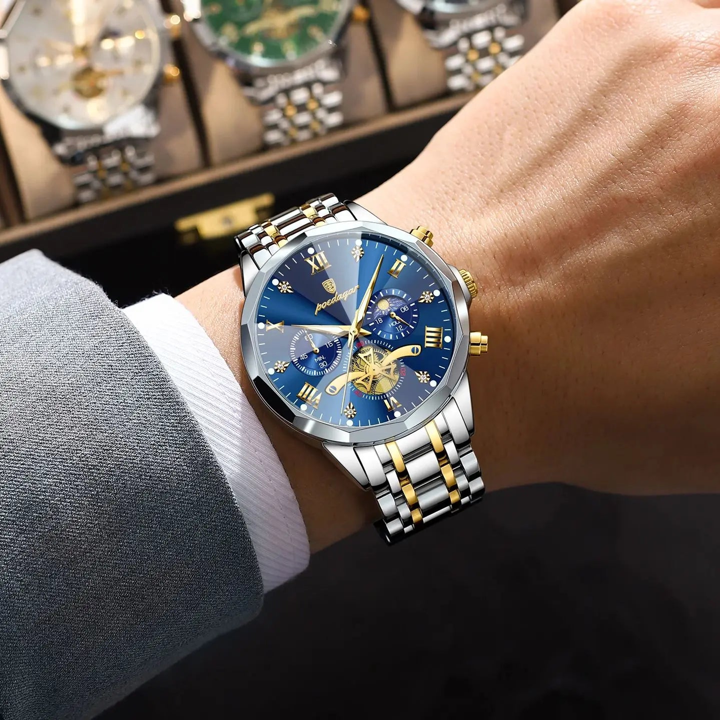 POEDAGAR Luxury Men Watch