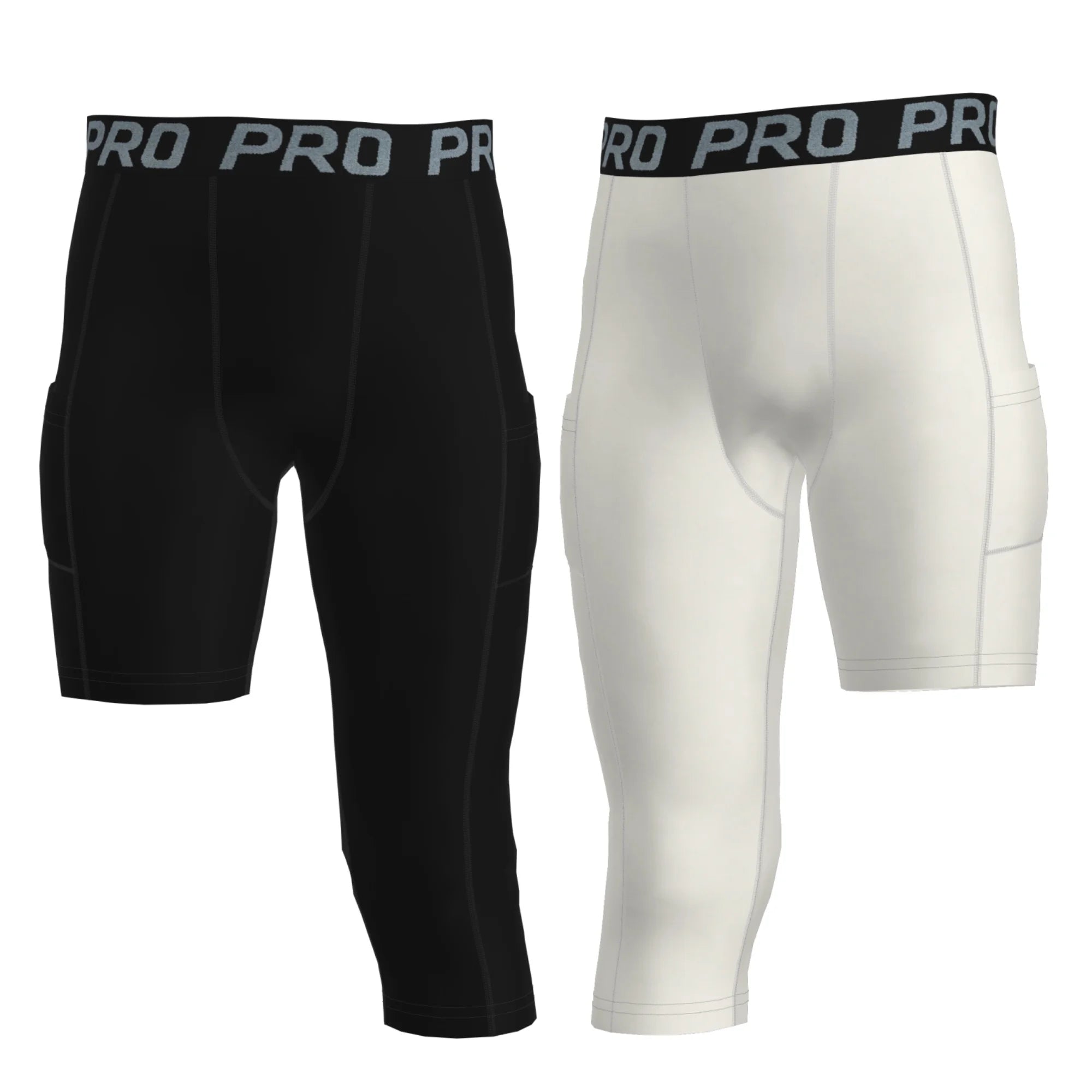 Youth Boys 3/4 One-Leg Compression Tights – Basketball Athletic Base Layer