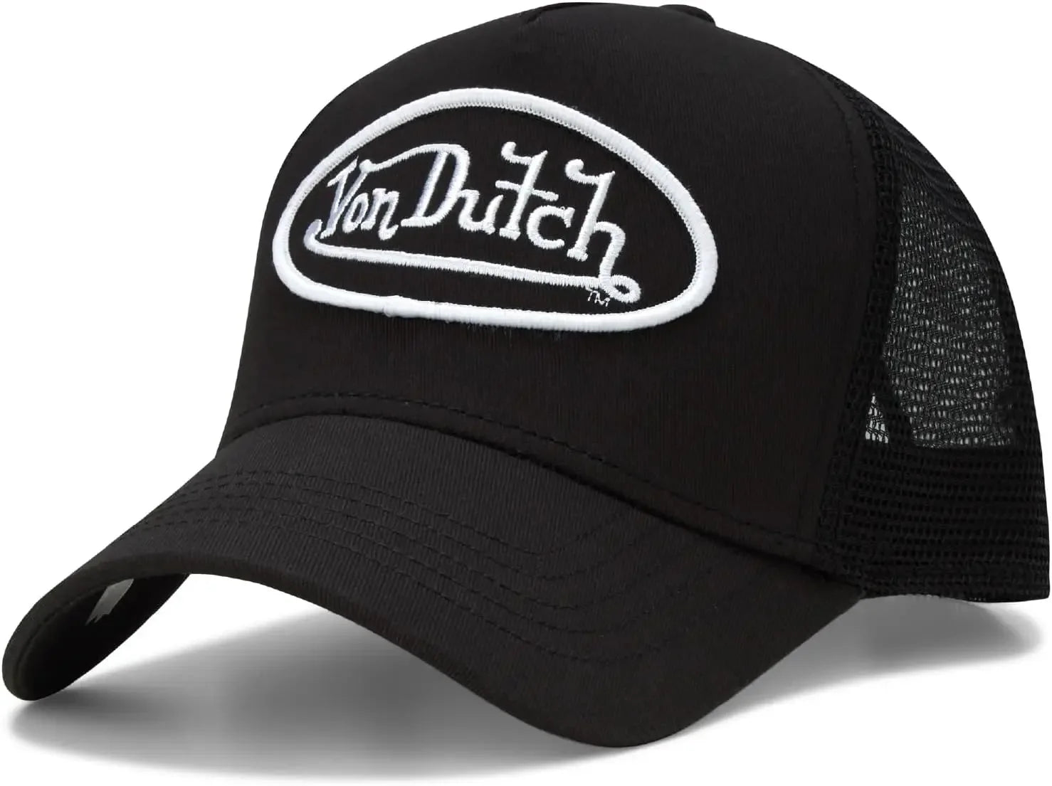 Unisex Curved Bill Mesh Back Trucker Hat – Retro Adjustable Snapback