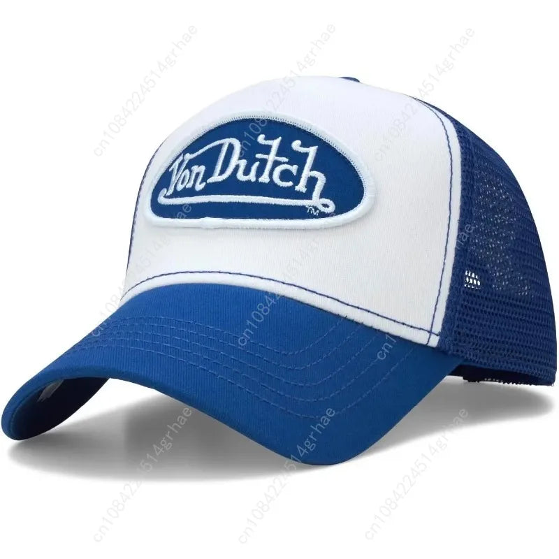 Unisex Curved Bill Mesh Back Trucker Hat – Retro Adjustable Snapback