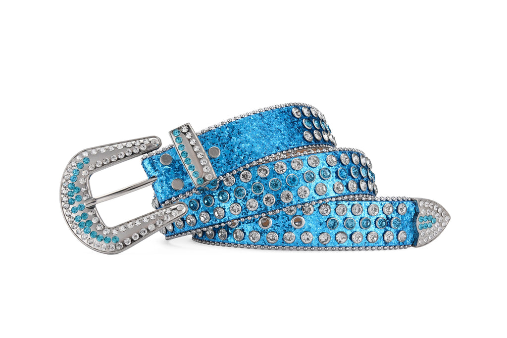 Unisex Y2K Rhinestone Rivet Belt – HipHop Punk Rock Denim Belt