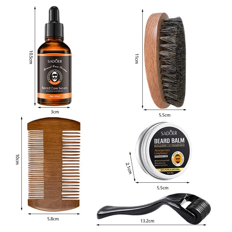 Men's Complete Beard Care Kit – Beard Oil, Balm & Grooming Tools Set