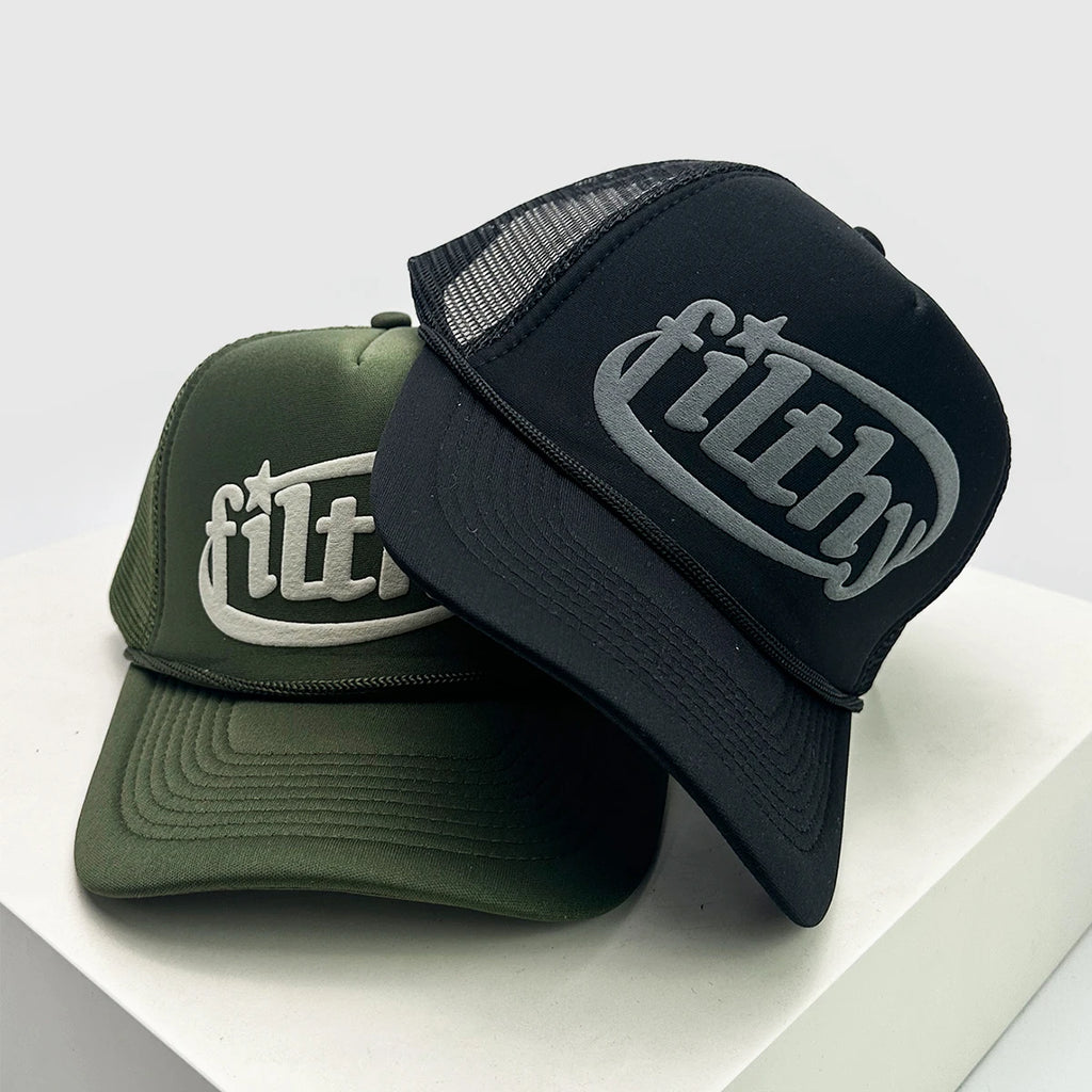 Unisex Color Block Letter Print Trucker Cap – Breathable Mesh Snapback